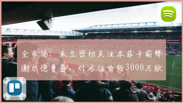全市场：米兰密切关注本菲卡前锋谢尔德鲁普，对方估价约3000万欧